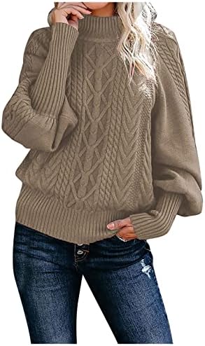 NOKMOPO Hoody за жени, Женски Модерен Ежедневието на Обикновен Пуловер, Комплект с кръгло деколте, Топъл Пуловер с дълги ръкави