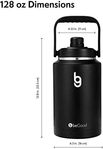 Случайна бутилка за вода BEGOOD GROWLER обем един галон, Храни от неръждаема стомана 18/8, Бутилка за вода с обем 128 грама, Кана от