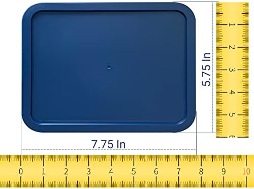 Замяна на кутията за пластмасови капачки Огнеупорно Син цвят с 3 Чаши, Правоъгълна чиния 7210-БР (2 опаковки)