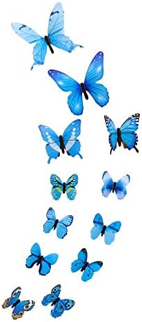 Стикер с пеперуда, Светещ в Тъмното, 3D Стикер с Пеперуда за монтаж на таван Декор на Стените, 12 бр., Самозалепващи Етикети с Пеперуди