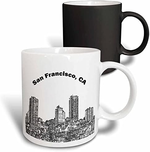 Керамична чаша 3dRose San Francisco Line Art, 11 Грама