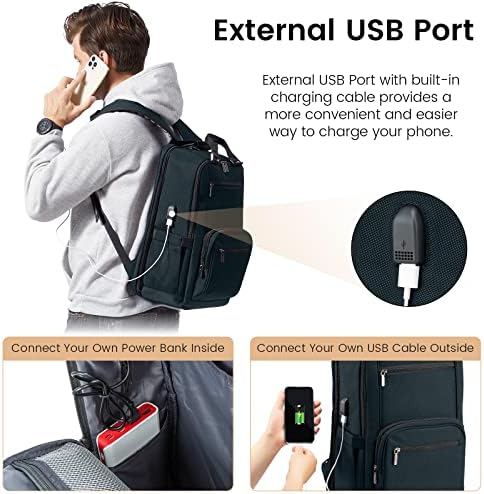 Раница за лаптоп LOVEVOOK за мъже и жени, Водоустойчиви Бизнес Раница с USB порт, Удобна Работна чанта, Издръжлива Раница за пътуване,