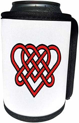 3dRose Келтски Възел Вечна Любов с Романтичен дизайн във формата на Сърце Червено - Опаковки за бутилки-охладител (cc_357127_1)