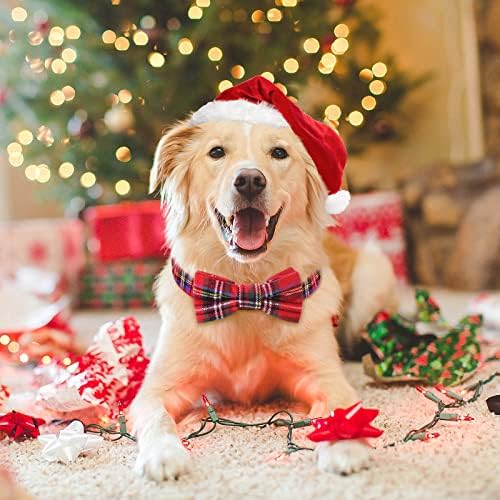 Нашийник за кучета Malier с папийонка, Коледен Класически Кариран Нашийник под формата на Снежинки, Празничен Нашийник за Малки, Средни