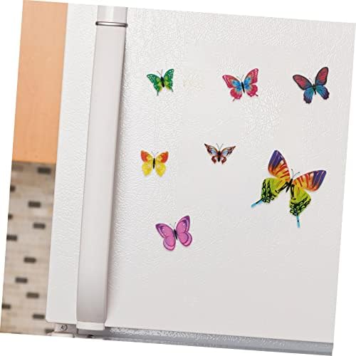 Veemoon 24шт 3D Пеперуда Стикер На Стената Магнити За Хладилник Декоративен Стенен Декор на 3D Стикери За стена Детска Стая Стикер На