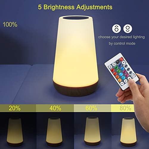 KEEPBLANCE Настолна Лампа Нощна нощна светлина Сензорен с 13 променящите се Цветове Тъч Дистанционно Управление Сеньор USB Порт За Зареждане