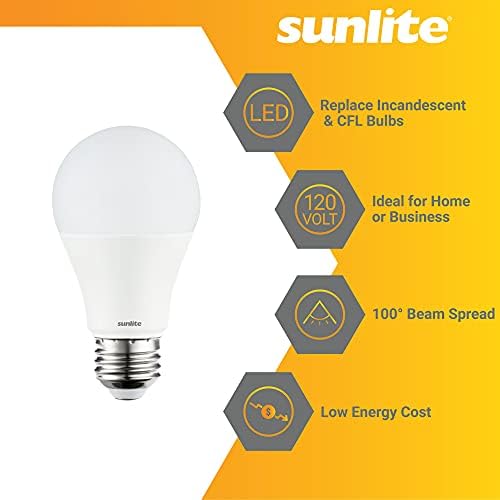 Битови електрически крушки Sunlite 80687-СУ LED A19, 11 W (еквивалент на 75 W), 120 Волта, Средна база (E26), Без регулиране на яркостта,
