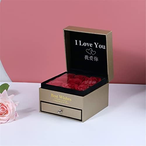 N/A Подарък кутия за бижута с цветя на Свети Валентин, Колие с Рози, Медальон с Двойно Кутия, Подарък за мама, Подаръци за Приятелката