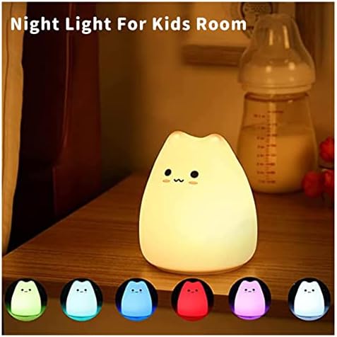 Детски лека нощ Opaeroo, Силикон лека нощ за деца, Скъпа лампа във формата на Котка за момичета и Момчета, Подаръци за детска Спалня на рождения си Ден-Style3