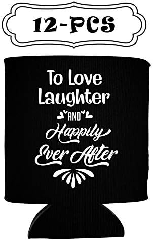 Термос-кулата NeeNoNex To Love Laughter и Живели дълго и щастливо с изолация Е идеален за охладители за сватбени партита (12 опаковки)
