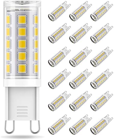 Led лампа SHINESTAR 18-Pack G9, Топло Бяла 3000 До Еквивалент, халогенни 40 W, 400ЛМ, 4 W, Без регулиране на яркостта, на ъгъла на лъча