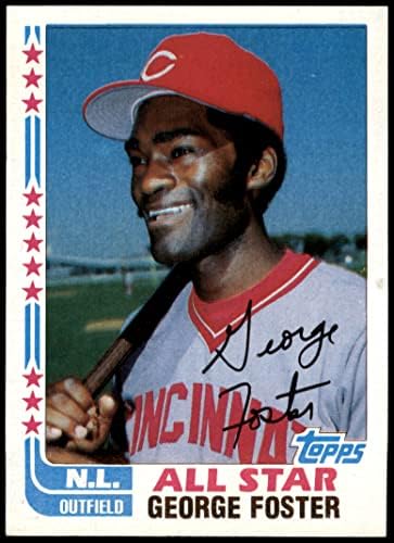 1982 Topps 342 A All-Star Джордж Фостър Синсинати Редс (Бейзболна картичка) (С отпечатан автограф) NM / MT Редс