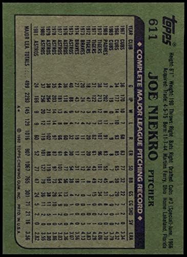 1982 Topps # 611 Джо Никро Хюстън Астрос (Бейзболна картичка) Ню Йорк / MT Astros