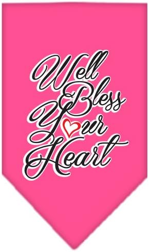 Mirage Стоки за домашни любимци Well Благослови Your Heart Кърпа с Трафаретным Принтом Ярко-Розов Цвят на Големи Размери