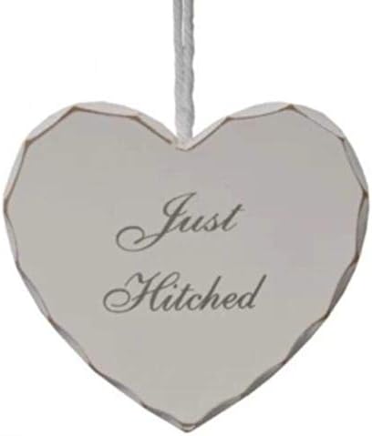 Подвесная Бяла Сватбена Табела във формата На Сърце В стил Шебби-Шик - Само Че Най -