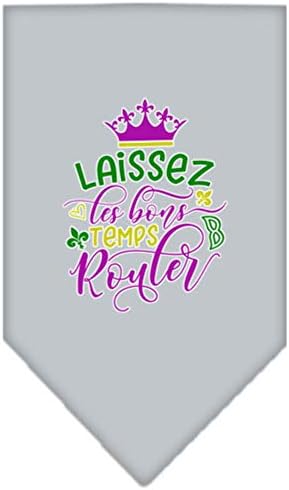 Mirage Стоки за домашни любимци Laissez Les Bons Temps Кърпа с Трафаретным Принтом Mardi Gras Малък Сив