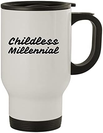 Molandra Products Childless Millennial - Пътна Чаша от Неръждаема Стомана за 14 грама, бяла
