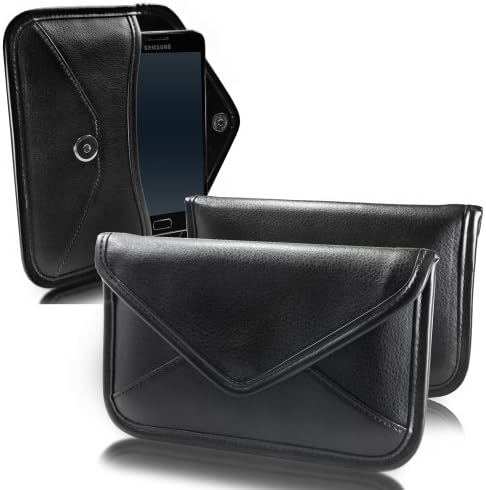 Калъф BoxWave, който е Съвместим с Nokia 9 PureView (Case by BoxWave) - Луксозни Кожена чанта-месинджър, дизайн своята практика-плик от изкуствена кожа за Nokia 9 PureView - Черно jet black