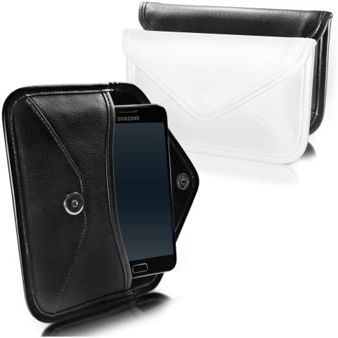 Калъф BoxWave, който е съвместим с Nokia 3.1 Plus (Case by BoxWave) - Луксозни Кожена чанта-месинджър, дизайн своята практика-плик от