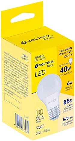 Led лампа Volteck Basic LED-40CB A19 Мощност 6 Вата топла светлина