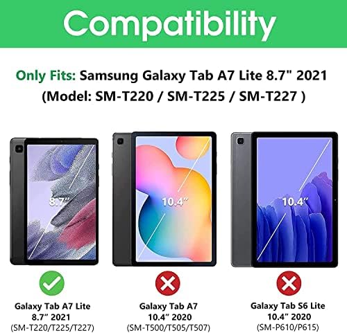 Нов, СТИЛЕН Детски калъф за Samsung Galaxy Tab A7 Lite 8,7 2021 (SM-T220 T225 T227), устойчив на удари Лек Защитен калъф-поставка с възможност за сгъване на дръжката за 8,7-инчов Galaxy Tab A7 Lite 2021