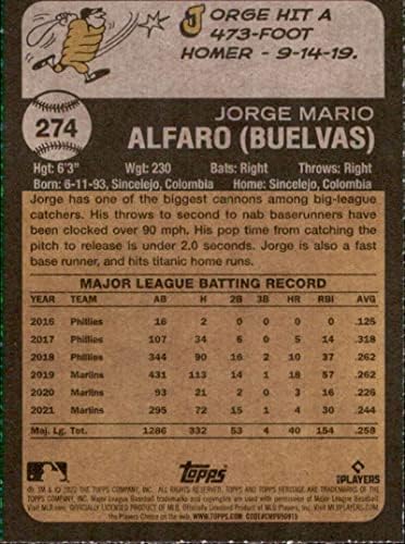 Наследство Топпса 2022 #274 Хорхе Алфаро Сан Диего Падрес-Ню Йорк-MT MLB Бейзбол