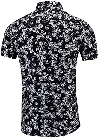 Мъжки Ежедневни Хавайска Риза с Копчета, С Къси Ръкави, Плажни Ризи С Цветен Модел, Летни Основни Риза За Боулинг, Блуза