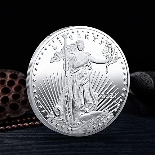 Безплатна Дамски сребърно покритие Възпоменателна монета във формата на Орел 2021 година с Покритие в щатски Долари, Не Обращающаяся Криптовалютная Монета