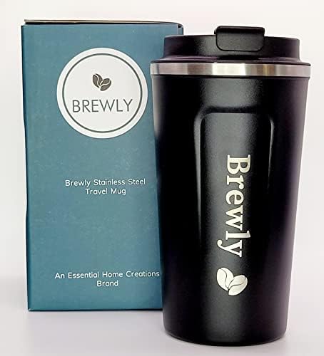 Чаша Brewly с вакуумна изолация от неръждаема стомана на 17 унции - Кафе Пътна Чаша С непроливающейся капак - Отлично подходящ за кафе