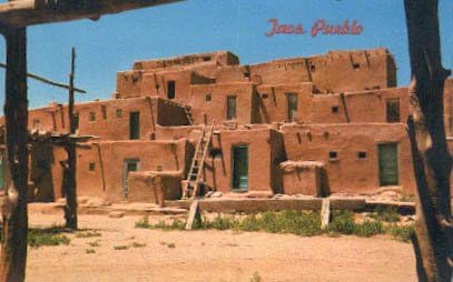 Пощенска картичка Таос Pueblo, Ню Мексико