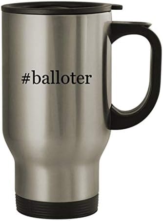Подарък дрънкулки #balloter - Пътна Кафеена Чаша с Хэштегом от Неръждаема Стомана с тегло 14 грама, Сребрист
