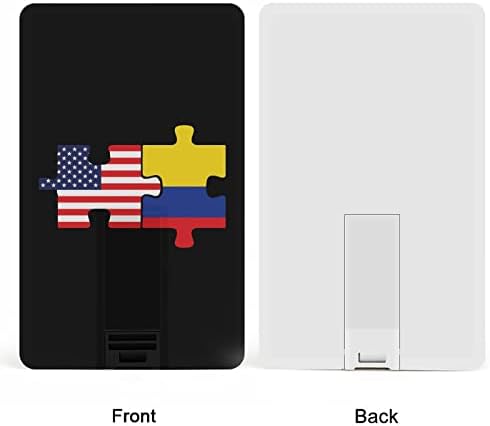 Знамена на САЩ и Колумбия Пъзел USB Флаш Дизайн на Кредитна карта, USB Флаш устройство Персонализиран Ключ Memory Stick 64G