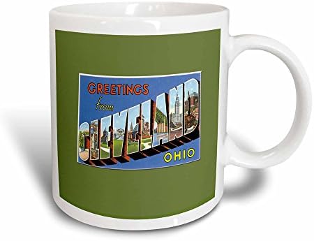 Керамична Чаша с репродукцией живописна Картичка 3dRose Здравейте от Кливланд, щата Охайо, 11 грама
