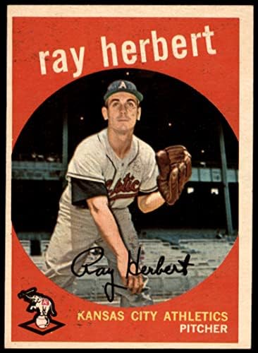 1959 Topps 154 Рей Хърбърт Канзас Сити Атлетикс (Бейзболна картичка) EX/MT Athletics