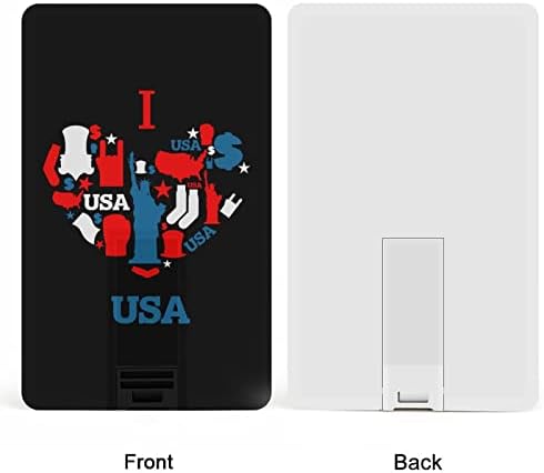 Аз Обичам Сърцето на САЩ Народен USB устройство Дизайн на Кредитна карта, USB Флаш устройство U Диск, Флаш устройство 32G