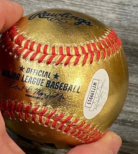 Мариано Ривера подписа Нов Златен бейзболен топка Ню Йорк Янкис с автограф от JSA L@@K - Бейзболни топки с автографи