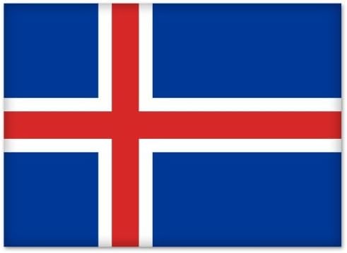 Исландия Стикер върху бронята на колата с флага на Исландия 5 x 4