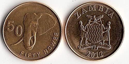 Африка Замбия 50 Монети Envel 2012 Година на Издаване Чуждестранни монети Събиране на монети