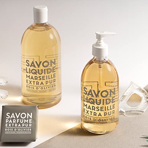 Течен сапун Compagnie de Provence Savon de Marseille Extra Pure - Маслиново дърво - 16,9 течни унции в стъклена бутилка-помпе и 33,8
