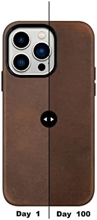 кожен калъф maogoam за iPhone 13 Pro е съвместим с MagSafe, актуализиран Калъф от естествена Винтажной Масло-восък на кожата Crazy Horse от телешка кожа за iPhone 13 Pro 6,1 в стила на Индиан?