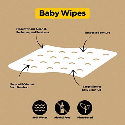 DYPER Вискоза от Бамбук Бебешки Пелени Размер за Новородено + 18 Опаковки Мокри кърпички | Естествени съставки|, Изработени от материали на растителна основа * | Хипоале