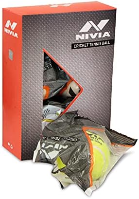 Топка за крикет Nivia Heavy Tennis Ball (опаковка от 12 броя), жълт