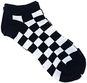 Чорапи за глезените YongColer в Черно-бяла клетка, Памучни чорапи, 1 Чифт