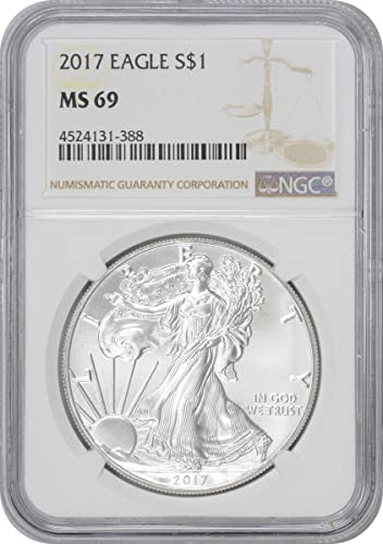 2017 P $1 Американски долар Silver Eagle NGC MS69