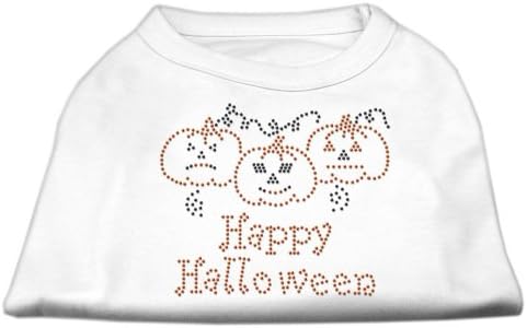 Честит Хелоуин, Риза За кучета С кристали, Бяла XXXL(20)