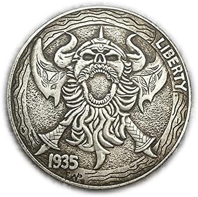 Щампована монета American Wanderer 骷髅 1935 година Монета Micro CollectionCoin Възпоменателна Монета от колекция