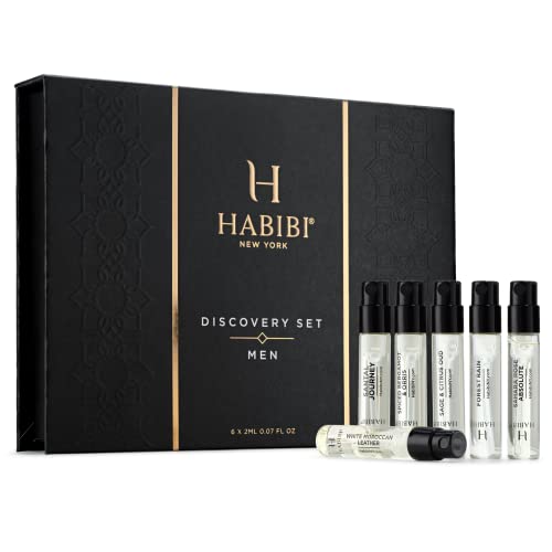 Комплекти H HABIBI Deluxe Sample Collection Discovery - Мъжки парфюм, удовые парфюми и Мини-свързване на женски парфюм - Ароматите на размера на 18x0,07 течни унции за пътуване
